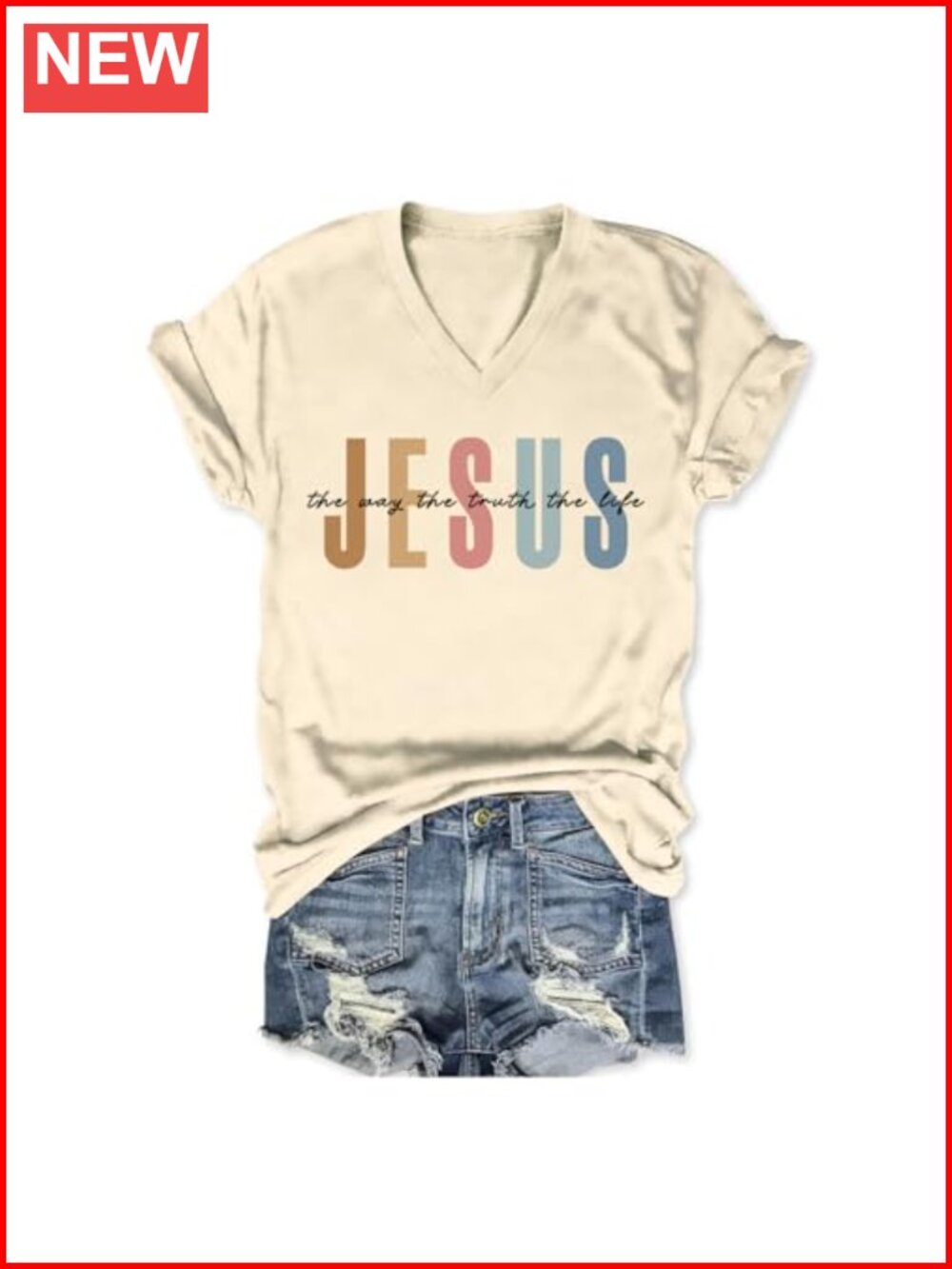 Women's Christian V-Neck T-Shirt Short Sleeve Faith Graphic Tee